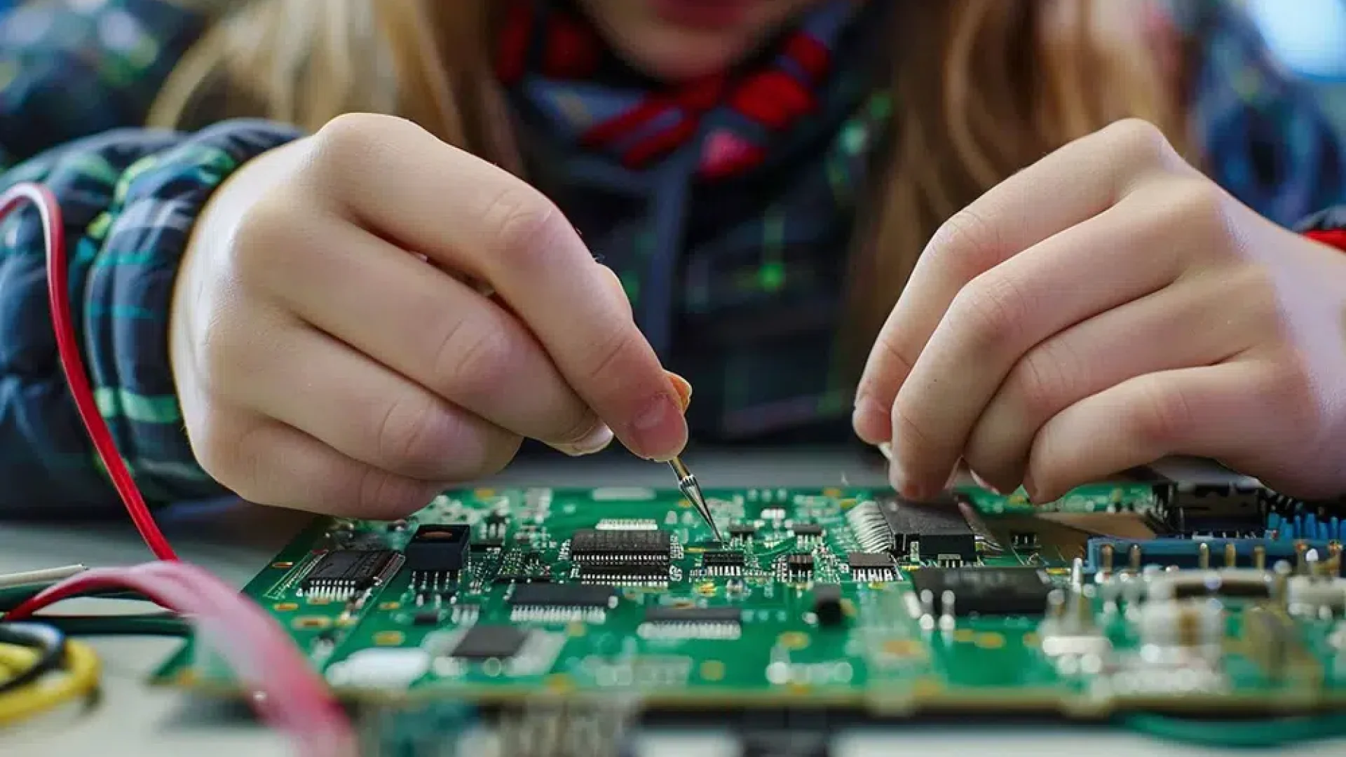 Close-up-of-hands-manually-assembling-components-on-a-PCB